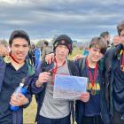 Lee West, Cody Lamond, Toby Paterson and Oliver King after a race at the national secondary...