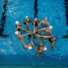 Members of the Wakatipu Artistic Swimming Club train for the South Island championships. PHOTO:...