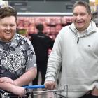 Dunedin autism advocate Josh Sime (left) and Fresh Choice Roslyn co-owner Craig Chirnside browse...