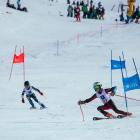 Young skiers Nero Saunders (left, 12) and Damien Ricard (12) compete in the National Junior...