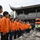 Conductor Shuyang Deng directs the Shanghai Oriental Art Centre children’s choir performance at...