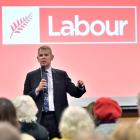 Labour leader Chris Hipkins takes questions from the floor during a meeting in Dunedin yesterday....