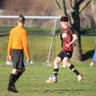 Gore Wanderers player Mac Heaps, 17, looks for his passing options during a Donald Gray Cup game...