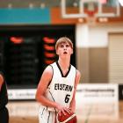 Eastern Southland shooting guard Will Abernethy goes through his routine at the free throw line...