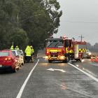 Two people were injured in a crash at Hawksbury Village this afternoon. Photo: Linda Robertson 