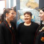 Waitaki Girls’ High School year 13 pupils (left) Jordan Ingram and Aroha Wooldridge (right) chat...