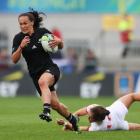 Portia Woodman in action for the Black Ferns against the USA. Photo: Getty Images