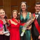 Winners at the Christchurch Vocal Competition are (from left) Olivia Pike (first place), Sarah...