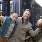 Dunedin City Council events team leader Dan Hendra and daughter Mia, 6, at the Dunedin Railway...