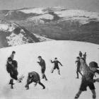 A snowball fight on Flagstaff, near Dunedin. — Otago Witness, 19.8.1924 