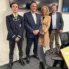 New Zealand First MPs Tanya Unkovich and Mark Patterson (right), with Otago Boys’ High School...