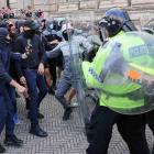 Far-right anti-immigration protesters clash with police in Liverpool. Photo: Reuters 