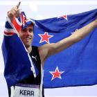 Hamish Kerr celebrates his high jump victory in Paris. Photo: Reuters