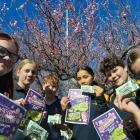 Alexandra Primary School pupils (from left) Sophie Cornish, 13, Rosa Cordery, 12, Angus Manson,...