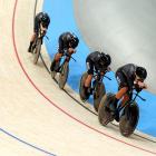 The New Zealand women's pursuit team put in an impressive display in the qualifying round. Photo:...