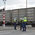 A train halted by an anti-coal protest. PHOTO: LINDA ROBERTSON