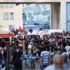 Ambulances arrive at the American University of Beirut Medical Center following the pager attack...