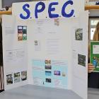 Student Micaela Laing (right) and teacher Jane McEntyre stand by material relating to the South...