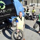 Loading tyres into Treadlite’s tyre recovery truck are (from left) Dynes Transport chief...