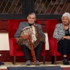 Kiingi Tūheitia, alongside his wife Makau Ariki Te Atawhai, wearing the new Olympic kakahu at...