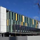 Glazing on the north face of the new Dunedin hospital in-patient building.