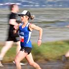 Former Dunedin runner Mel Aitken on her way to winning the Dunedin Marathon female full marathon...