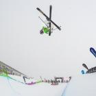 Eileen Gu shows her winning form in the halfpipe at Cardrona yesterday. PHOTO: WINTER GAMES NZ
