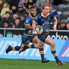 Otago first five Cam Millar sparks a break that leads to a try to team-mate Jona Nareki at...