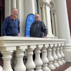 Waitaki District Community House Trust board trustee Peter Bond (left) and chairman Dick Cottier...