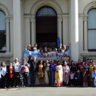 Multicultural Day participants outside the new offices of Waitaki Multicultural on Thames St last...