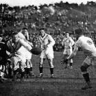 England v New Zealand match played at Tahuna Park by the rival rugby league code in August 1924. ...