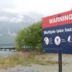 A warning sign at Glenorchy. File photo: Tracey Roxburgh