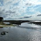 The Waituna Lagoon is flooding over roads and bridges. PHOTO: ENVIRONMENT SOUTHLAND