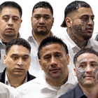 The 10 accused on trial charged with the murder of Tauranga man Mitchell Te Kani on May 14, 2022....