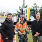 Network Waitaki field operations manager Nathan Cunningham (left), employee and Mayor’s Taskforce...