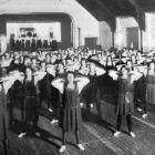 A gymnastics class in the new YWCA hall in Moray Place, Dunedin. — Otago Witness, 26.8.1924