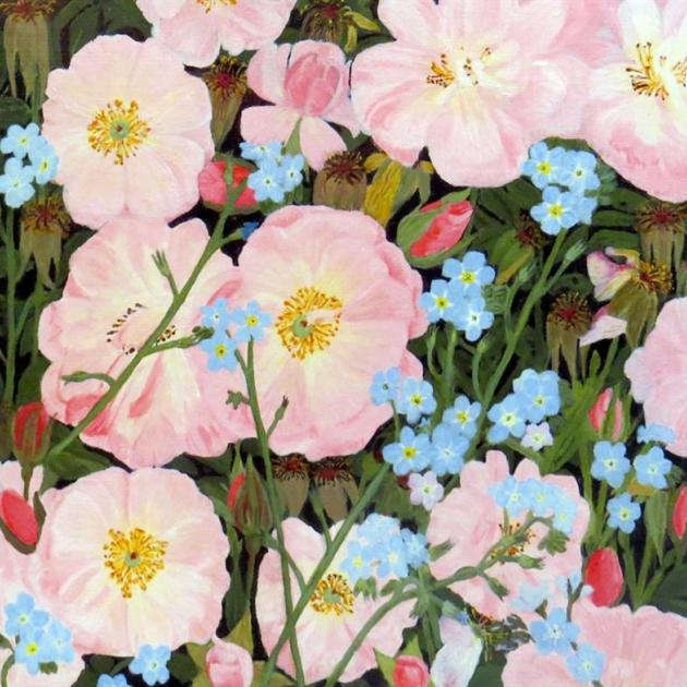 “Study of pink ground cover rose”, by Joe L'Estrange