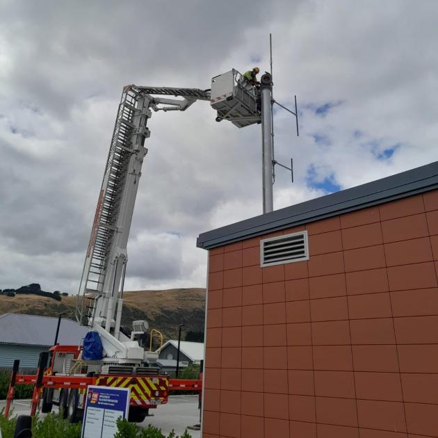 A magpie got stuck in the Sumner Volunteer Fire Brigade’s siren tower. Photo: Sumner Volunteer...