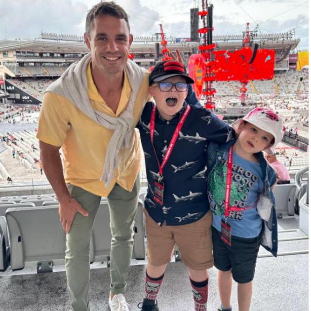 Lachie Love and his younger brother, Harry, met Crusaders and All Blacks rugby legend Dan Carter...