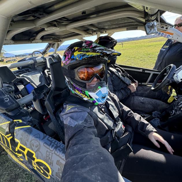 Lilia Alexander experienced the high-speed UTV action at Dirt Bandits in Methven during her stay...