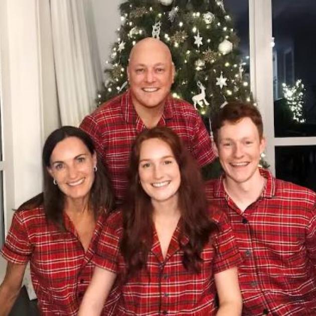 The Luxon family celebrated Christmas last year in their red PJs. Photo: Instagram