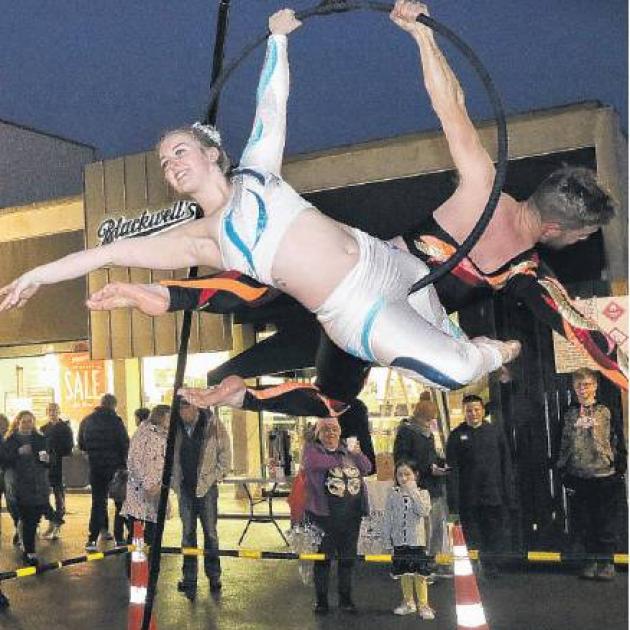 Aerialists Tyla Boyce and Sam Hayes perform at a previous Blackwells Fire and Ice Festival in...
