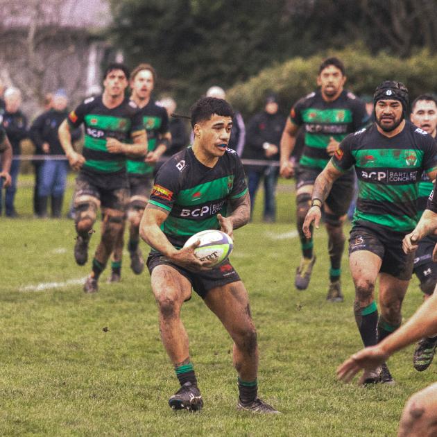 Linwood centre Ethan Faitaua looks for a gap in the Marist Albion defence. PHOTOS: BRANDON KUIPERS