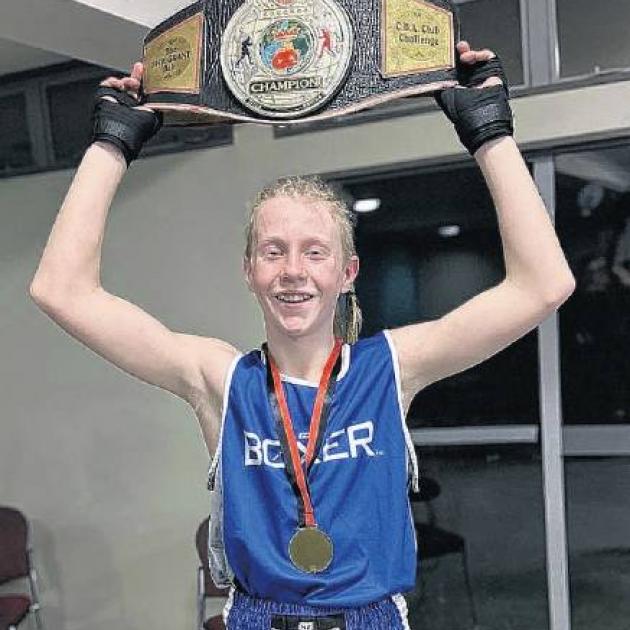Hurunui fighter, Toby Kirkus with the Jack Grant Belt he won recently. Photo: Supplied