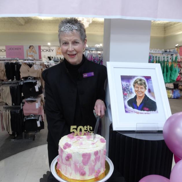 In recognition of her 50 years of service Helen Tee was surprised by her Farmers Oamaru...