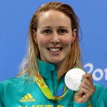 Bronte Barratt won silver in the 4x100m freestyle. Photo: Getty