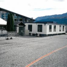 Queenstown’s international departure lounge portacom in 1995.