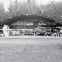 Queenstown Airport’s maintenance hanger in the 1950s. 