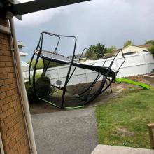 The tornado flipped a trampoline. Photo: facebook