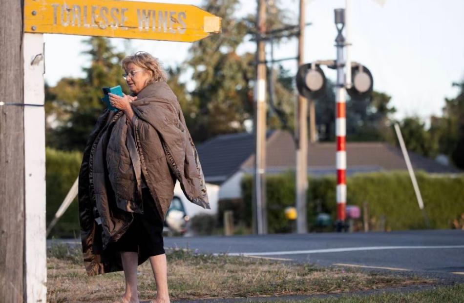 Evacuated resident Sally Thompson lives about a kilometre from the fire. Photo: George Heard